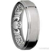 6 mm wide Flat Grooved Edges Titanium band